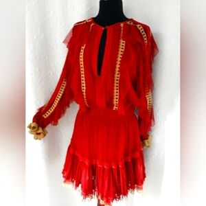 Spell and the Gypsy red and gold Grace Tulle Playdress Xl